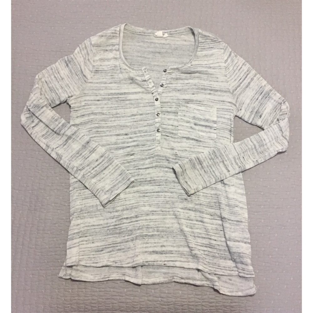 Heather Long Sleeve Henley Shirt